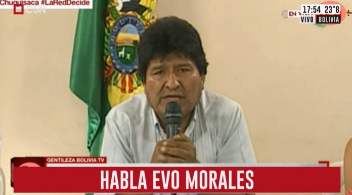 evo morales renuncio y denuncio golpe de estado