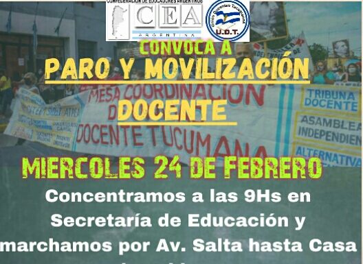 UDT convoca a un paro e incentiva la movilización docente UDT convoca a un paro e incentiva la movilización docente