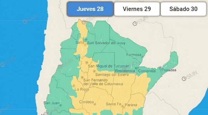 Alerta amarilla por tormentas a partir de la tarde de este jueves